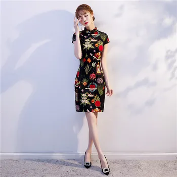 Рокля Младо Момиче Лятото е Кратко Сексуално самоусъвършенстване Сладка Мода Супериорна Ципао Малко Аромат на Китайски Традиционен Костюм