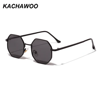 Kachawoo осмоъгълен слънчеви очила женски златни черни, кафяви малки слънчеви очила за мъже полигональная метална дограма за подарък за рожден ден на мъж uv400