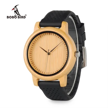 Дамски Часовници BOBO BIRD Дамски часовници от бамбуково дърво, Силиконови Въжета, relojes mujer marca de lujo, Отличен подарък за Момичета