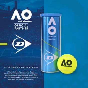 DUNLOP Tennis Ball Tube Професионални състезания по тенис на маса под натиска на Спортни топки за Тенис AO Откритото първенство на Австралия