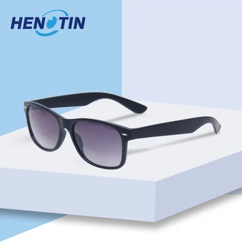 Henotin Кутия Очила За четене с тръба на шарнирна Връзка, Бифокални Прогресивно Сиви Лещи, Мъжки и женски Слънчеви Очила за Риболов в открито с Диоптриями +1.0+2.0+3.0