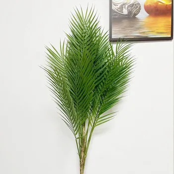 125 см, Голяма Изкуствена Палма Клони Тропически Растения Пластмасови Фалшиви Листа Зелена Монстера За Домашна Градина Стаите в Офис Декор