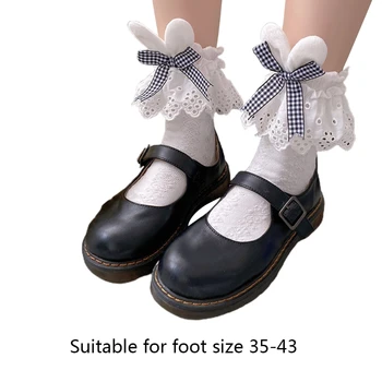 Японски Дантелени Къси Чорапи С Бродерия В Стил Лолита