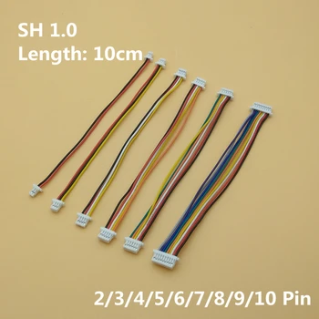 10шт SH1.0 SH 1.0 mm 2/3/4/5/6/7/8/9 / 10Pin Женски и гнездовой конектор с дължина на кабела от 10 см 28AWG