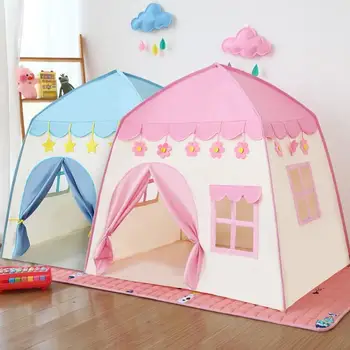 1,3 М Голяма Игри къща Палатка за Деца Сгъваем Вигвам Открит Вътрешен Номер Принцеса Замък Палатка Детска Спалня Палатка Момчета Момичета