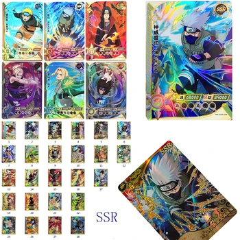НАРУТО SSR 01-60 пълен набор от игри сбирка картички, flash-карта на Узумаки Наруто Учиха Саске Хатаке Какаши аниме фигурка подарък за деца