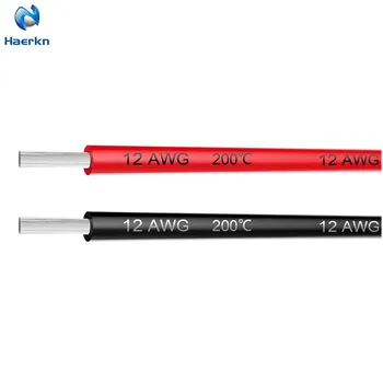 Електрически силиконов проводник 12 AWG балон 3.31 mm2 кабели Кабели 6 метра [3 м черен и 3 м red] Меки и гъвкави нишки от луженой мед