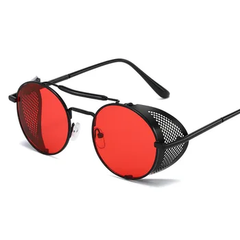 Слънчеви Очила В Стил Steampunk Женски Кръгли Реколта Метални Слънчеви Очила Мъжки Маркови Дизайнерски Очила В Стил Steampunk UV400 Gafas De Sol