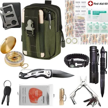 Комплект за Оцеляване Garget Outdoor Camping Travel kit Набор от Многофункционални Средства за първа помощ SOS EDC Disaster Тактическа Екипировка за Дивата природа