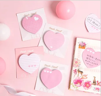 Сладки розови стикери във формата на сърце N пъти записная награда за бележки Бележка за съобщения