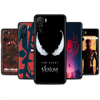 Черен Калъф за телефон Xiaomi Redmi Note 11 10 Pro 9S 9 K40 8 pro 9А 9В 8T 7 устойчив на удари Funda Мек Калъф Популярната Marvel Venom