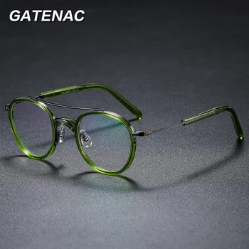 2021 Нови Дизайнерски Титанов Очила В Рамки Мъжки Кръгли Оптични Очила За Късогледство Рецепта Рамки За Очила Дамски Японски Луксозни Маркови Очила