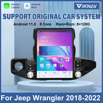 Мултимедиен Плеър Qualcomm За Jeep Wrangler 2018-2021 Android 11 Радиото в автомобила 128 г Авто Стерео GPS Навигация QLED Сензорен Екран