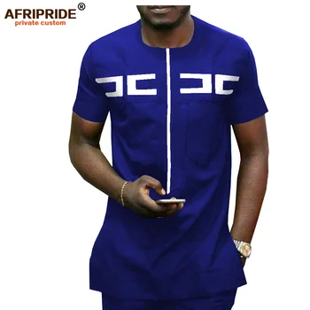 Африканска Мъжки Дрехи Анкара Панталони Комплект Риза Дашики Комплект От 2 теми Съкратен Топ С Къс Ръкав Ежедневни AFRIPRIDE A1916030
