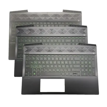 Новост за лаптоп HP Pavilion 15-CX серия TPN-C133, Поставка за ръце, букви със зелена клавиатура с подсветка