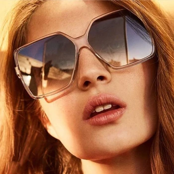 Нова Мода Ретро Градиентный Цвят Слънчеви Очила с Голяма Рамка Дамски Слънчеви Очила на Марката Дизайн Тенденция Градинска Стрелба с Очила с UV400