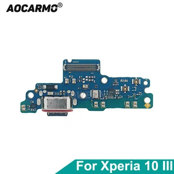 Aocarmo За SONY Xperia 10 III X10iii Mark 3 Зареждане чрез USB Портове и Конектори Зарядно Устройство Dock Конектор за Микрофон Mic Гъвкав Кабел Печатна Платка