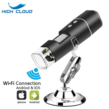 Безжичен Дигитален Микроскоп 1080P HD 2MP 8 LED USB Микроскоп от 50X до 1000X WiFi Увеличение с увеличаване на Ръчно Ендоскоп Съвместим