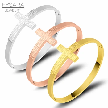 FYSARA 3 Цвята-Златен Библейски Гривна с Кръста и Гривни за Жени и Мъже, Бижута, Християнски Бижута, Молитвени Гривни
