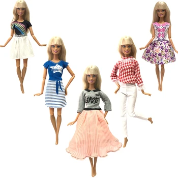 NK Най-новото Рокля от 5 теми, Модни и Ежедневни Облекла, Ежедневни Облекла, Риза, Пола, Панталон, Дрехи За куклата Къща, Аксесоари За Барби Кукли, 3X