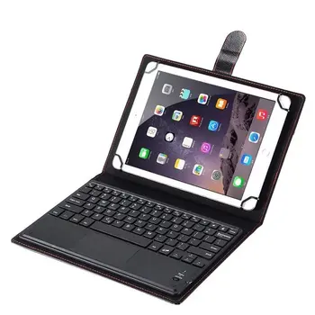 Калъф за Kindle Fire HD 10 2015 2017 2019 Безжична Bluetooth Клавиатура Поставка от Изкуствена Кожа Калъф за Клавиатурата на Таблета, в формата на миди + дръжка