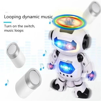 Електронен Робот ходене у Танцуващата Пеене Робот с Музикални И Цветни Мигащи Светлини Тялото Летящите Роботи Играчка, Подарък За Децата