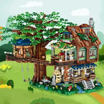 LOZ member store малка къщичка на дърво, фини прахови частици, събрани строителни блокове копнеж за възрастни сложни триизмерни играчки