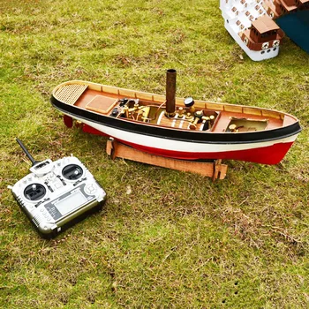 Напълно Нова Парна Теглителна лодка 1/50, Модел на Древен Кораб, Тежкотоварни Дървена Палуба От Фибростъкло, Събрана Играчка Лодка