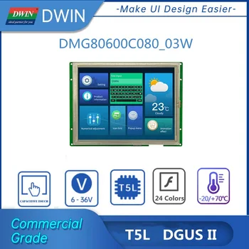 DWIN 8 Инча 800 *600 Резолюция 16,7 M Цвята RGB Интерфейс TFT LCD Сензорен панел с един сигнал в Търговската мрежа DMG80600C080-03W