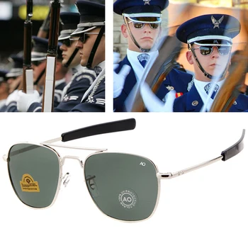 Мъжки луксозни Маркови Дизайнерски Слънчеви Очила, Реколта модни Включване на Слънчеви Очила AO За Мъже, Американски Армейските Военни Оптични Стъклени Лещи