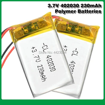 Полимерна литиева батерия от 3.7 На 402030 042030 230 mah може да бъде създадена по поръчка на едро CE FCC ROHS, сертифициране на качеството LWH 30* 20*4 мм