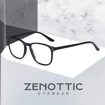 ZENOTTIC Ацетат Квадратни Рамки за Очила за Мъже Ретро Късогледство Компютърни Рамки За Очила Дамски Ультралегкие Очила по Рецепта