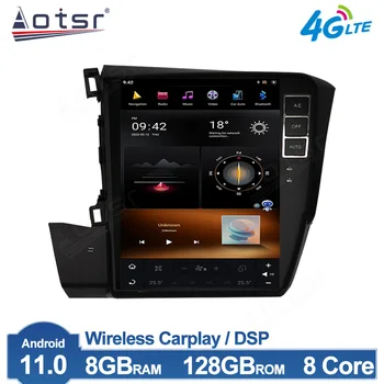 За Honda Civic 2012-2015 Android 11 радиото в автомобила Coche Tesla Стил Авторадио GPS Навигация DSP Carplay Мултимедиен плеър