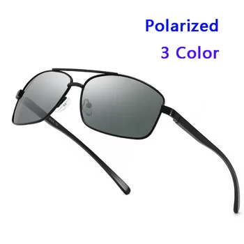 Нови Модни Слънчеви Очила Мъжки Слънчеви Очила Polarized Uv400 Правоъгълни Очила Реколта Нюанси на Управление steady останалите de Soleil Homme Метал