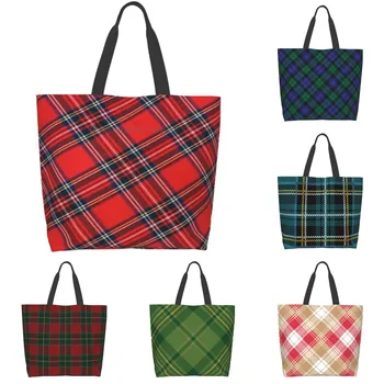 Дамски Чанта През Рамо Royal Stewart От Шотландки Голям Капацитет За Пазаруване, Чанта-Тоут За Дамите